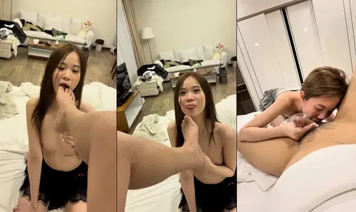 Chiếc lưỡi điêu luyện của bé liếm từ chân đến đít làm anh sướng tê người